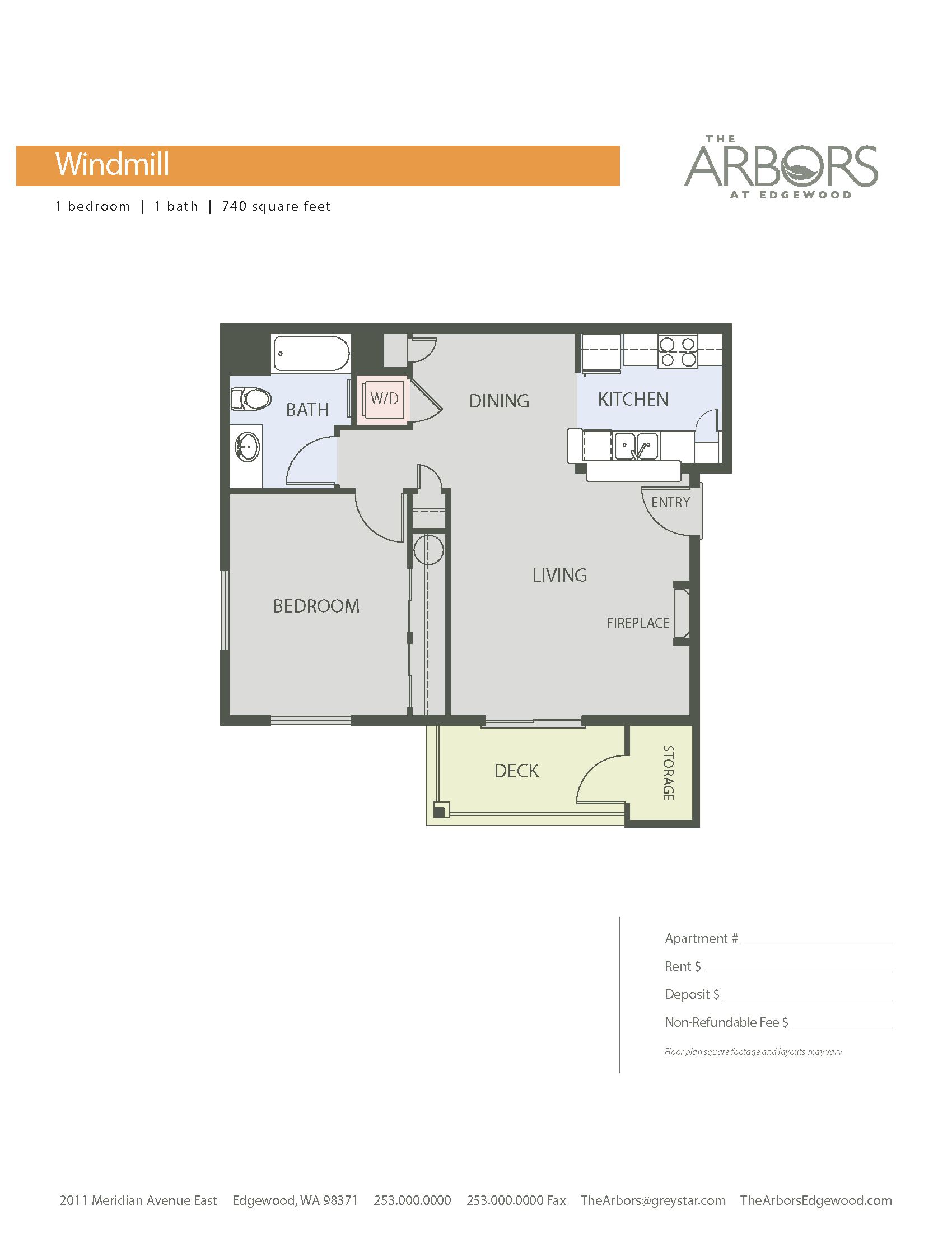 The Arbors at Edgewood Floor Plan - 1x1 Windmill The Arbors at Edgewood Floor Plan - 1x1 Windmill